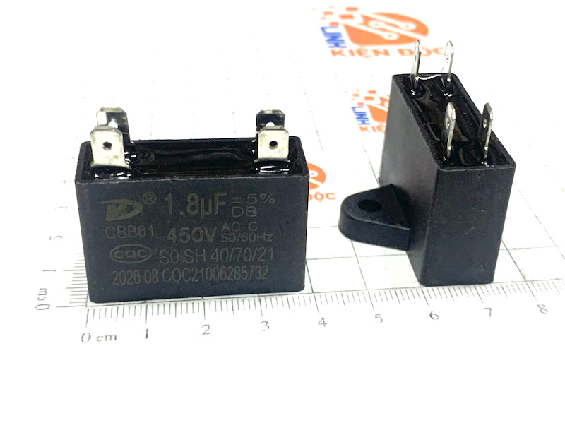 Tụ quạt CBB61 450V 1.8uF 4 chân Smiler