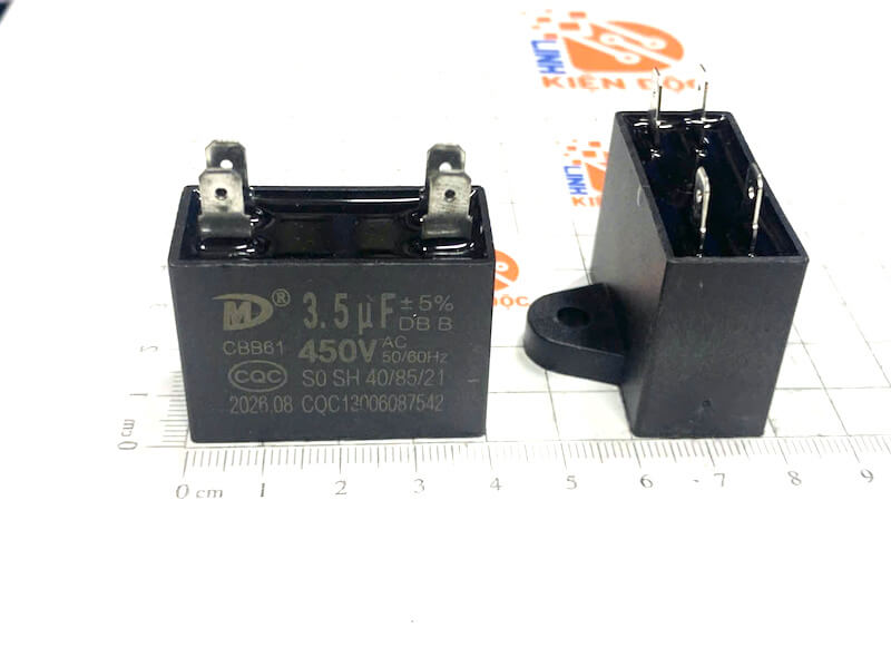 Tụ quạt CBB61 450V 3.5UF 4 chân Smiler