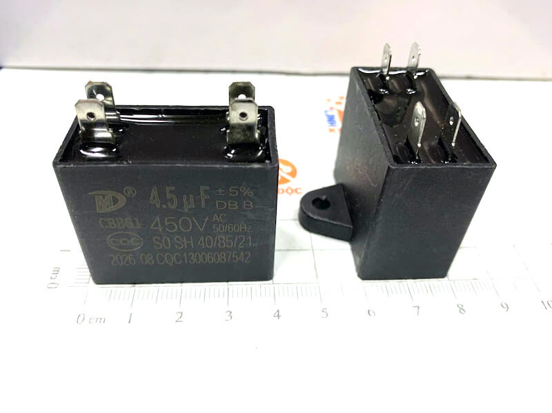 Tụ quạt CBB61 450V 4.5UF 4 chân Smiler - Ảnh 2