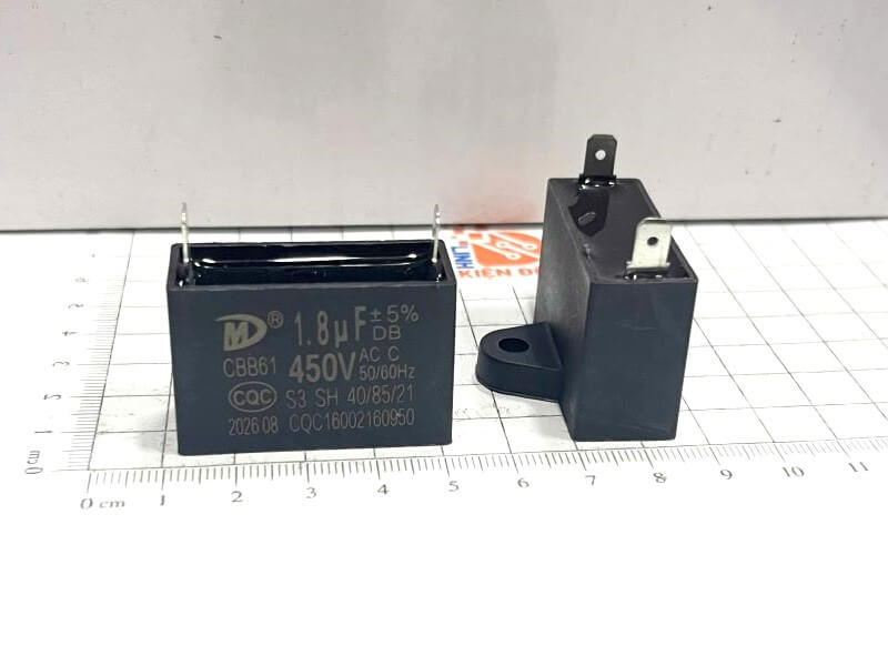 Tụ quạt CBB61 450V 1.8uF 2 chân Smiler